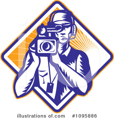 Royalty-Free (RF) Cameraman Clipart Illustration by patrimonio - Stock Sample #1095886