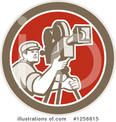 Royalty-Free (RF) Cameraman Clipart Illustration by patrimonio - Stock Sample #1256815