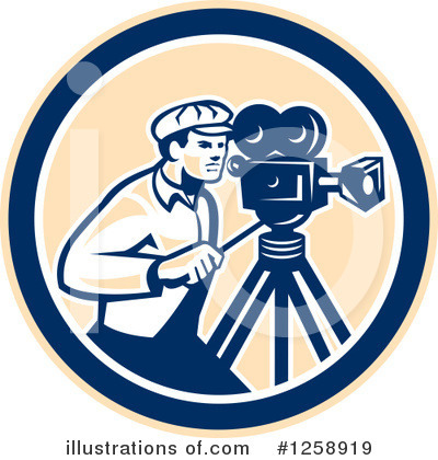 Royalty-Free (RF) Cameraman Clipart Illustration by patrimonio - Stock Sample #1258919
