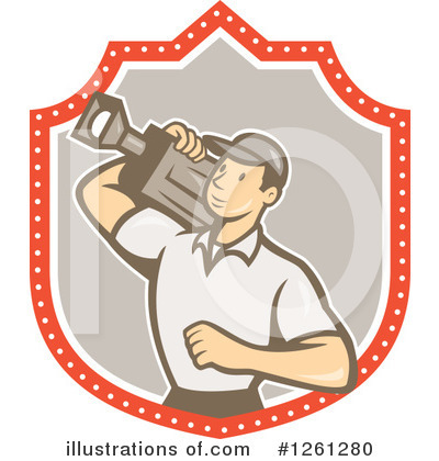 Royalty-Free (RF) Cameraman Clipart Illustration by patrimonio - Stock Sample #1261280