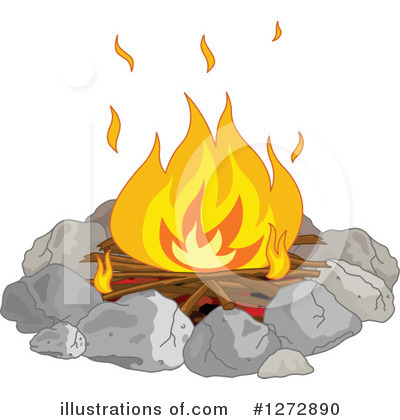 Royalty-Free (RF) Camp Fire Clipart Illustration by Pushkin - Stock Sample #1272890