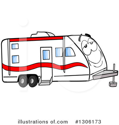 Royalty-Free (RF) Camper Clipart Illustration by LaffToon - Stock Sample #1306173