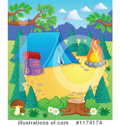 Royalty-Free (RF) Camping Clipart Illustration by visekart - Stock Sample #1174174