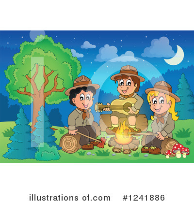 Royalty-Free (RF) Camping Clipart Illustration by visekart - Stock Sample #1241886