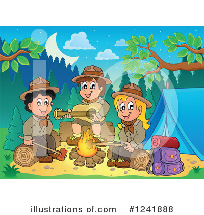 Royalty-Free (RF) Camping Clipart Illustration by visekart - Stock Sample #1241888