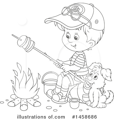 Royalty-Free (RF) Camping Clipart Illustration by Alex Bannykh - Stock Sample #1458686
