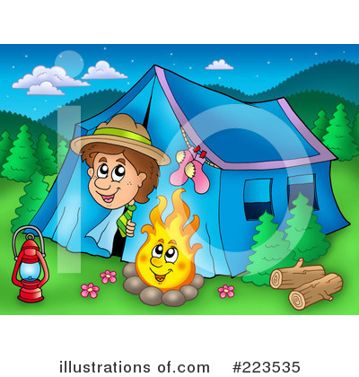 Royalty-Free (RF) Camping Clipart Illustration by visekart - Stock Sample #223535