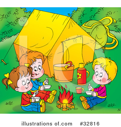 Royalty-Free (RF) Camping Clipart Illustration by Alex Bannykh - Stock Sample #32816