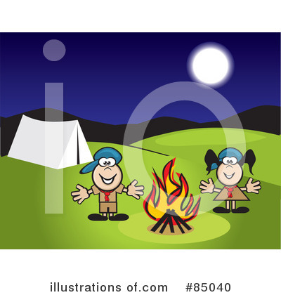 Royalty-Free (RF) Camping Clipart Illustration by David Rey - Stock Sample #85040
