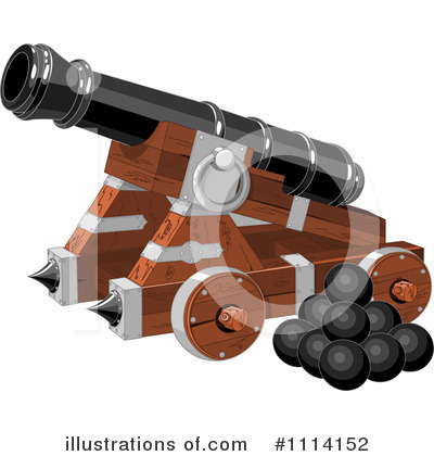 Royalty-Free (RF) Cannon Clipart Illustration by Pushkin - Stock Sample #1114152