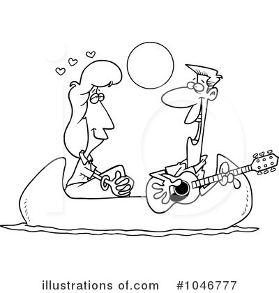 Royalty-Free (RF) Canoe Clipart Illustration by toonaday - Stock Sample #1046777