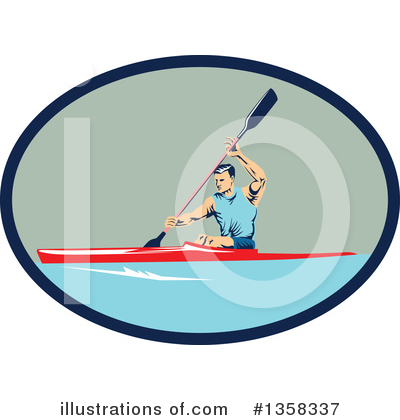 Royalty-Free (RF) Canoe Clipart Illustration by patrimonio - Stock Sample #1358337