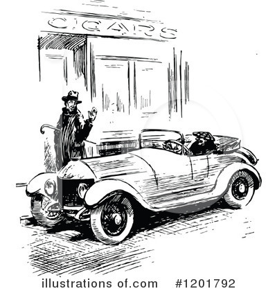 Royalty-Free (RF) Car Clipart Illustration by Prawny Vintage - Stock Sample #1201792