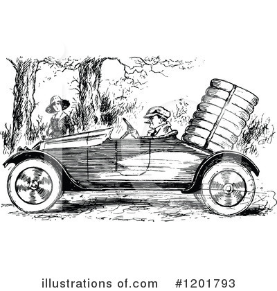 Royalty-Free (RF) Car Clipart Illustration by Prawny Vintage - Stock Sample #1201793