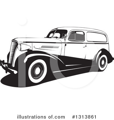Vintage Car Clipart #1313861 by David Rey
