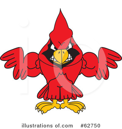 Royalty-Free (RF) Cardinal Character Clipart Illustration by Mascot Junction - Stock Sample #62750