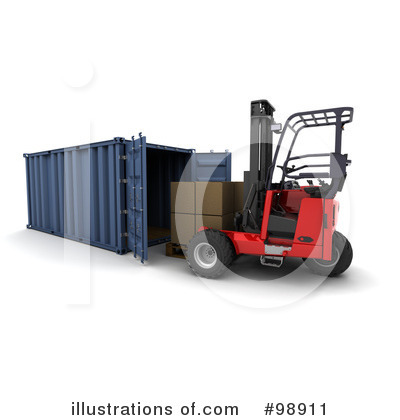 Royalty-Free (RF) Cargo Container Clipart Illustration by KJ Pargeter - Stock Sample #98911