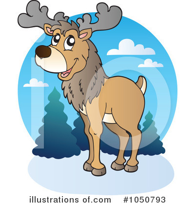 Royalty-Free (RF) Caribou Clipart Illustration by visekart - Stock Sample #1050793