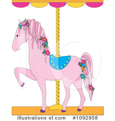 Carousel Horse Clipart #1092958 by Maria Bell