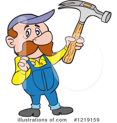 Royalty-Free (RF) Carpenter Clipart Illustration by LaffToon - Stock Sample #1219159