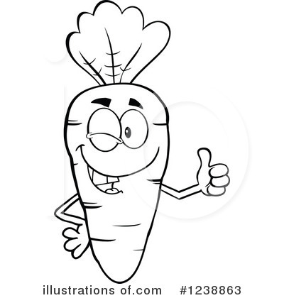 Royalty-Free (RF) Carrot Clipart Illustration by Hit Toon - Stock Sample #1238863