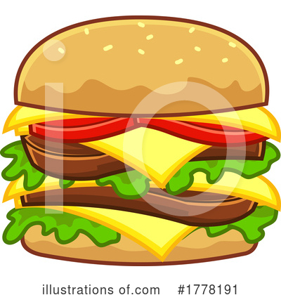 Burger Clipart #1778191 by Hit Toon