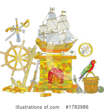 Pirate Ship Clipart #1783986 by Alex Bannykh
