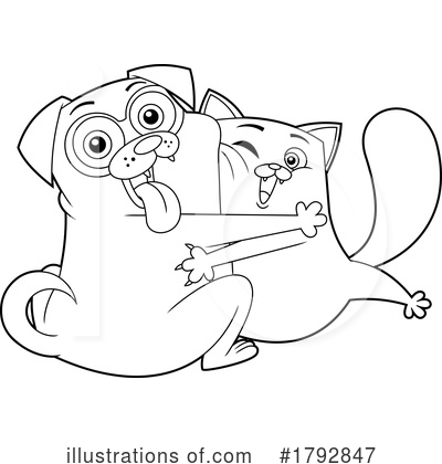 Cat And Dog Clipart #1792847 by Hit Toon