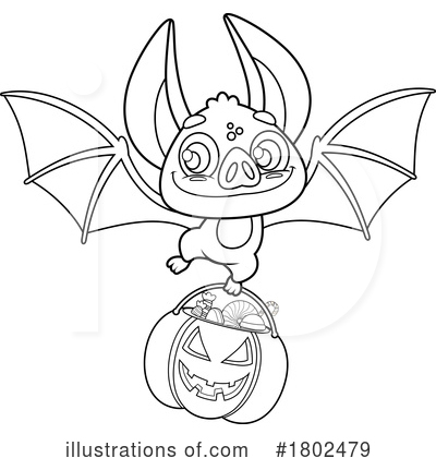 Flying Bat Clipart #1802479 by Hit Toon