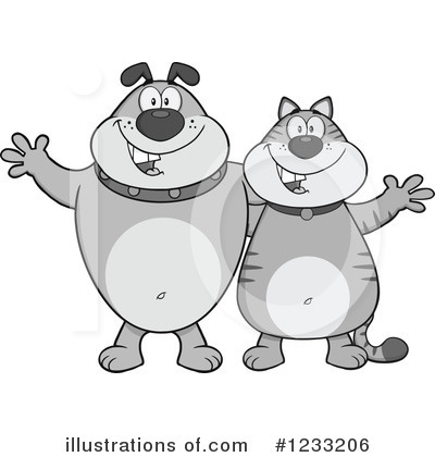 Royalty-Free (RF) Cat And Dog Clipart Illustration by Hit Toon - Stock Sample #1233206
