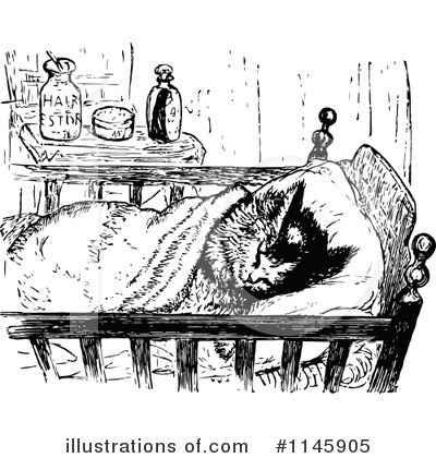 Royalty-Free (RF) Cat Clipart Illustration by Prawny Vintage - Stock Sample #1145905