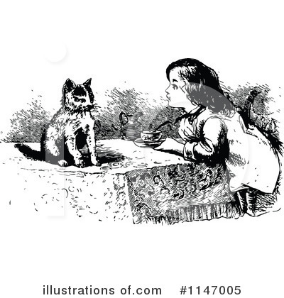 Royalty-Free (RF) Cat Clipart Illustration by Prawny Vintage - Stock Sample #1147005