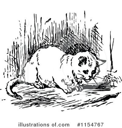 Royalty-Free (RF) Cat Clipart Illustration by Prawny Vintage - Stock Sample #1154767