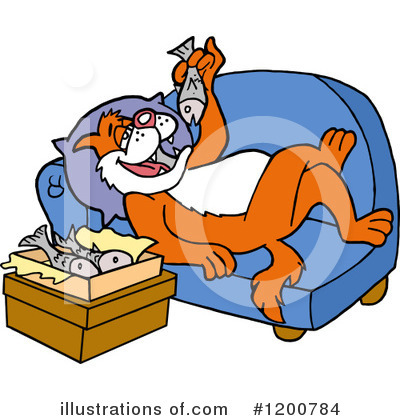 Royalty-Free (RF) Cat Clipart Illustration by LaffToon - Stock Sample #1200784