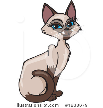Siamese Cat Clipart #1238679 by Dennis Holmes Designs