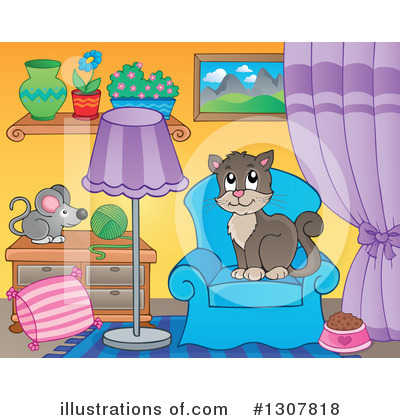 Royalty-Free (RF) Cat Clipart Illustration by visekart - Stock Sample #1307818