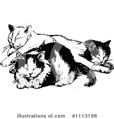 Royalty-Free (RF) Cats Clipart Illustration by Prawny Vintage - Stock Sample #1113198