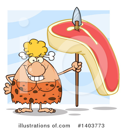 Royalty-Free (RF) Cave Woman Clipart Illustration by Hit Toon - Stock Sample #1403773
