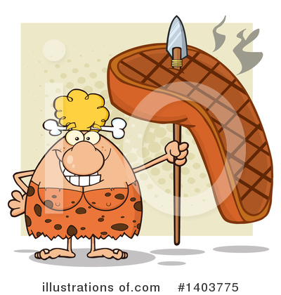 Royalty-Free (RF) Cave Woman Clipart Illustration by Hit Toon - Stock Sample #1403775