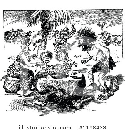 Royalty-Free (RF) Caveman Clipart Illustration by Prawny Vintage - Stock Sample #1198433