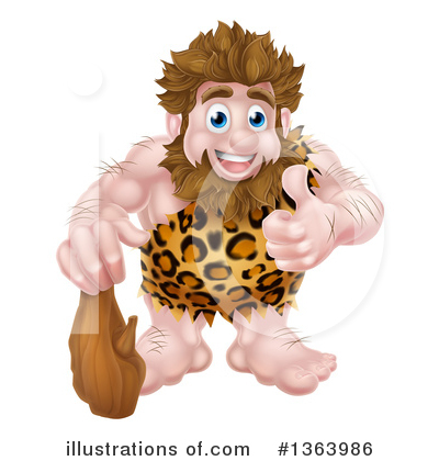 Royalty-Free (RF) Caveman Clipart Illustration by AtStockIllustration - Stock Sample #1363986
