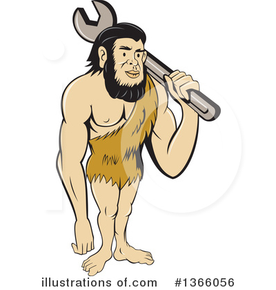 Royalty-Free (RF) Caveman Clipart Illustration by patrimonio - Stock Sample #1366056