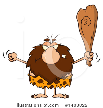 Royalty-Free (RF) Caveman Clipart Illustration by Hit Toon - Stock Sample #1403822