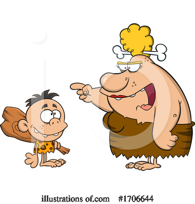 Cave Woman Clipart #1706644 by Hit Toon
