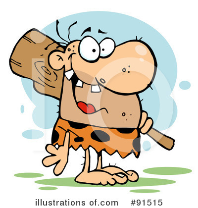 Royalty-Free (RF) Caveman Clipart Illustration by Hit Toon - Stock Sample #91515
