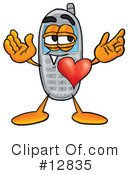 Cell Phone Character Clipart #12835 by Mascot Junction