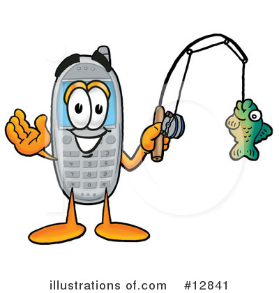 Royalty-Free (RF) Cell Phone Character Clipart Illustration by Mascot Junction - Stock Sample #12841