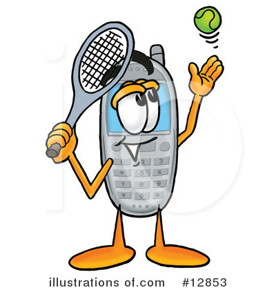 Royalty-Free (RF) Cell Phone Character Clipart Illustration by Mascot Junction - Stock Sample #12853