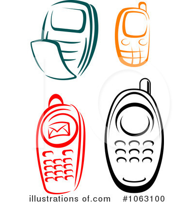 Royalty-Free (RF) Cell Phone Clipart Illustration by Vector Tradition SM - Stock Sample #1063100