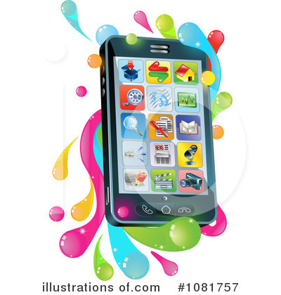Royalty-Free (RF) Cell Phone Clipart Illustration by AtStockIllustration - Stock Sample #1081757